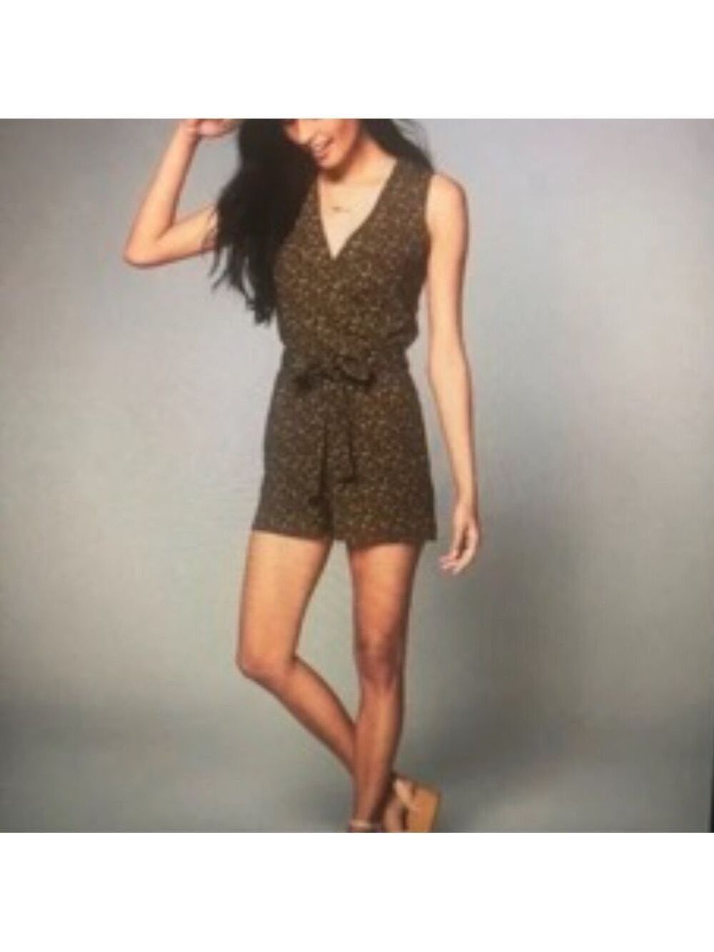 Abercrombie & Fitch Sleeveless Floral Print Shorts Romper